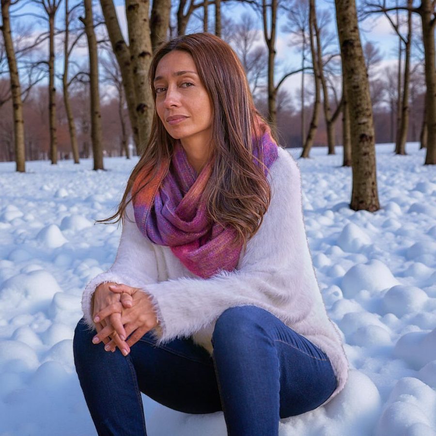 Alternative view of Winter Multicolor Infinity Scarf - Case of Four