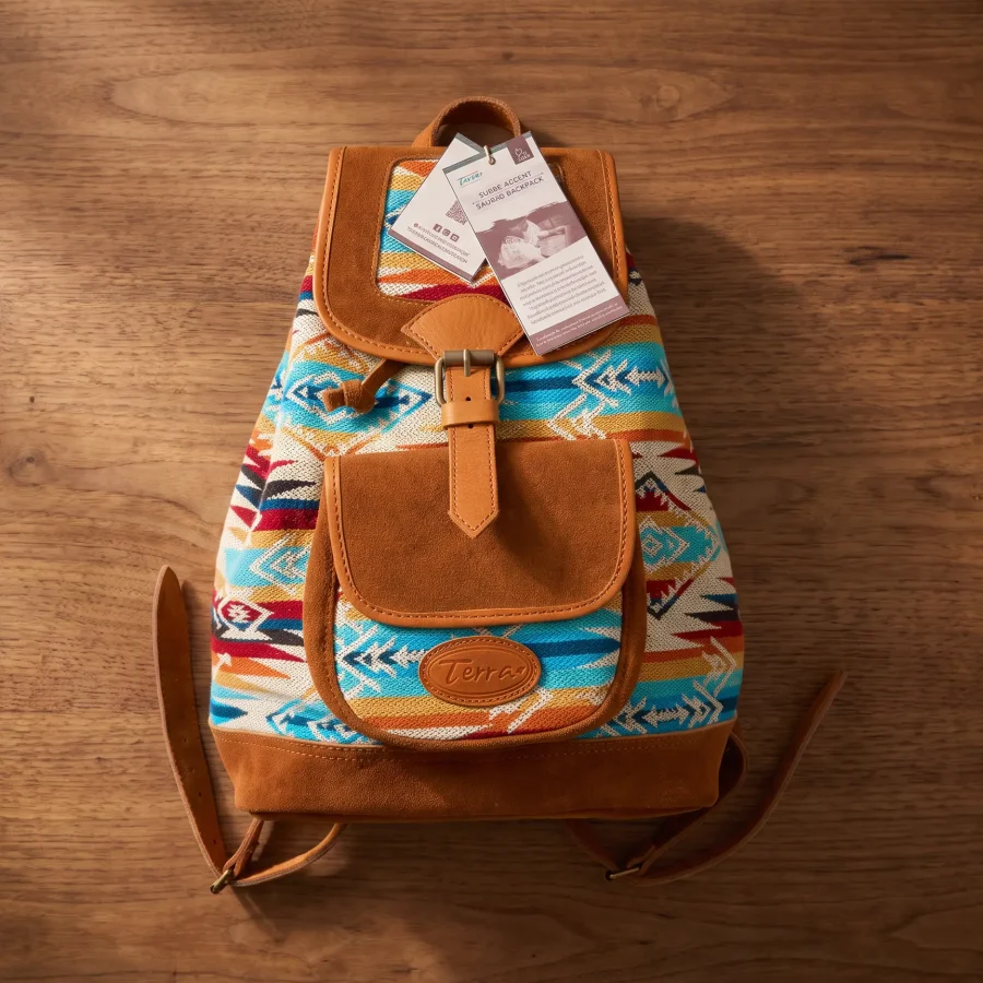 Suede Accent Saddle Backpack - Case of One