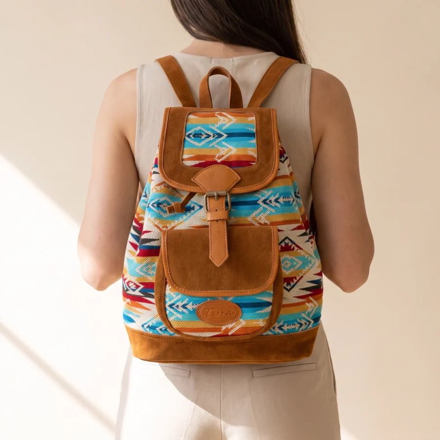 Alternative view of Suede Accent Saddle Backpack - Case of One