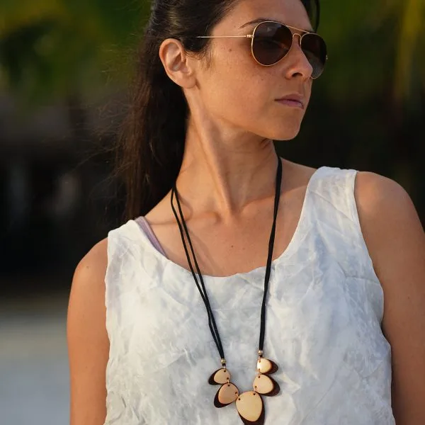 Tagua & Seed Leather Cord Necklaces – Case of Four – view 5