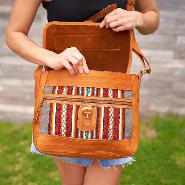 Wool Leather Saddle Crossbody – Case of One – image 6
