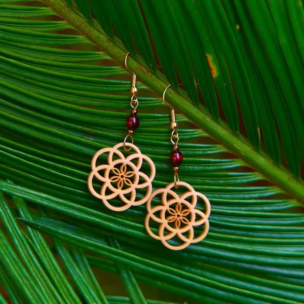 Carved Tagua Filigree Earrings – Assorted, Case of Four – view 10