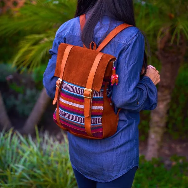 Leather + Suede Slim Backpack – Case of One – image 7