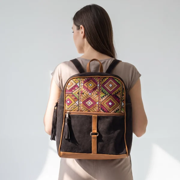Leather + Suede Slim Backpack – Case of One – image 4