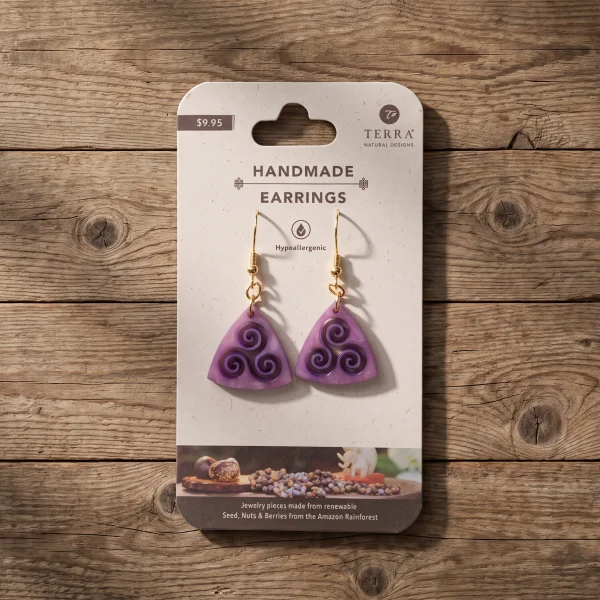 Hand-Cut Tagua Nut Earrings – Assorted, Case of Four – view 5