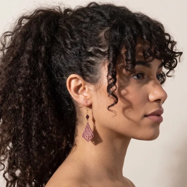 Carved Tagua Filigree Earrings – Assorted, Case of Four – view 4