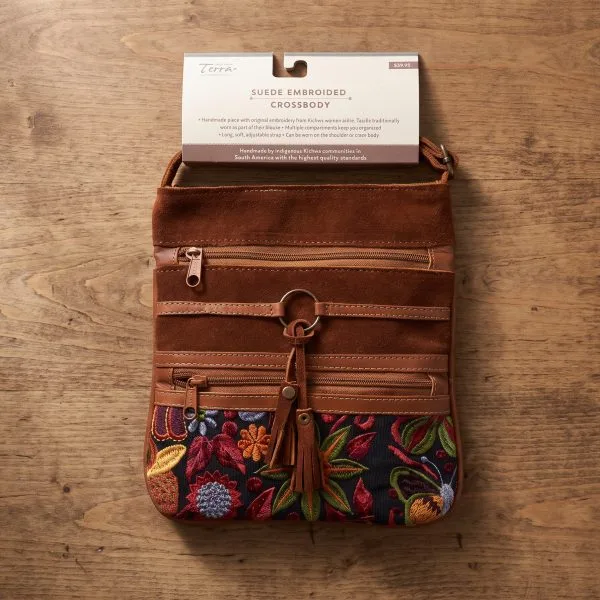 Suede Embroidered Crossbody – Case of One