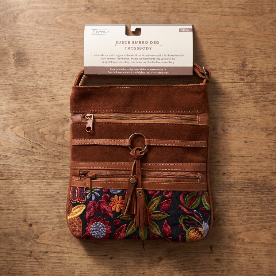 Suede Embroidered Crossbody - Case of One