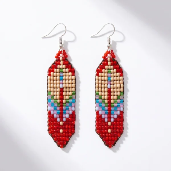 Medium Glass Beaded Earrings – Ombre Designs, Case of Four – view 16