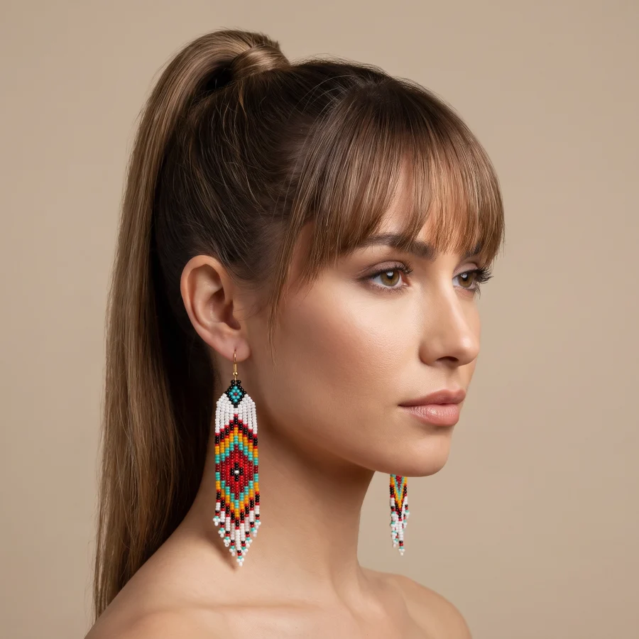 Alternative view of Medium Beaded Earrings $19.95 - $10.95 pair - Case of Four
