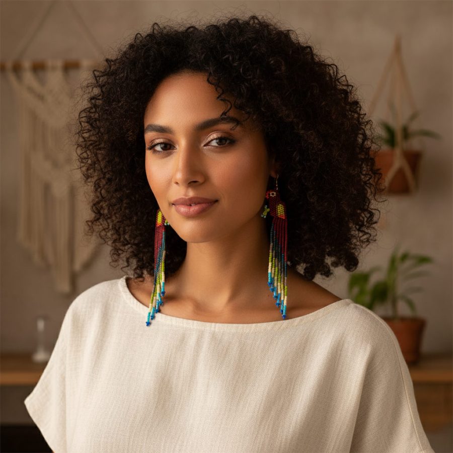 Alternative view of Large Beaded Earrings $24.95 - $13.72 pair - Case of Four