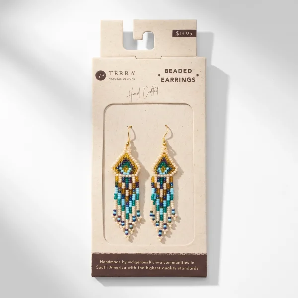 Medium Glass Beaded Earrings – Ombre Designs, Case of Four – view 6