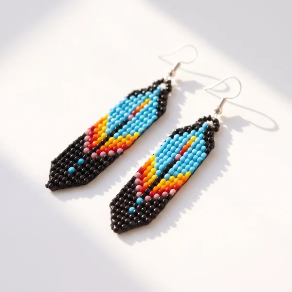 Medium Glass Beaded Earrings – Ombre Designs, Case of Four – view 3