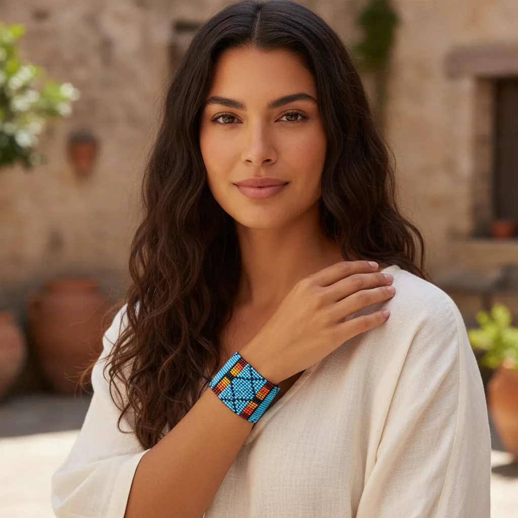 Seed bracelets on a wrist