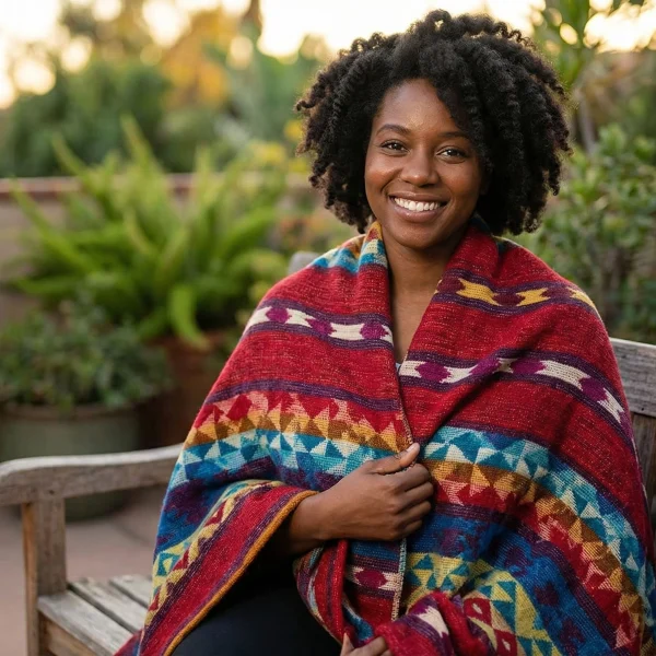 Small Andean Print Plush Blanket – Case of Four – view 3