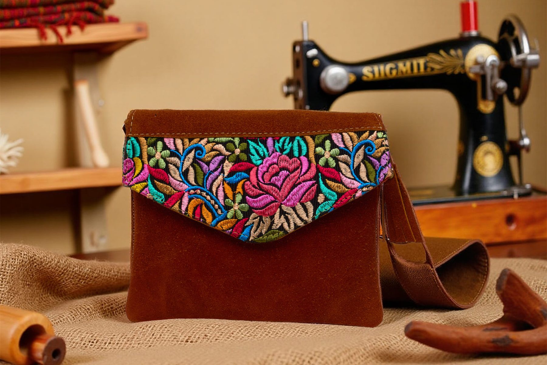 Suede Mini Flat Purse