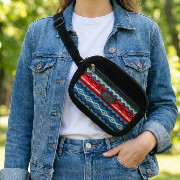 Belt Bag Suede Dual Zip Square – Case of Four – view 7
