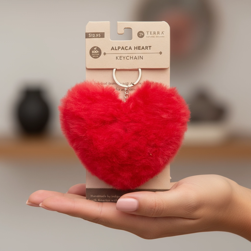 Alpaca Heart Keychain – Case of Four – Terra Natural Designs
