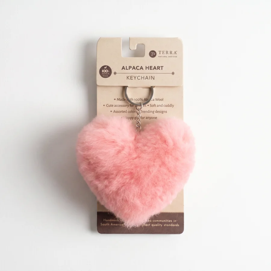 Alternative view of Alpaca Heart Keychain - Case of Four