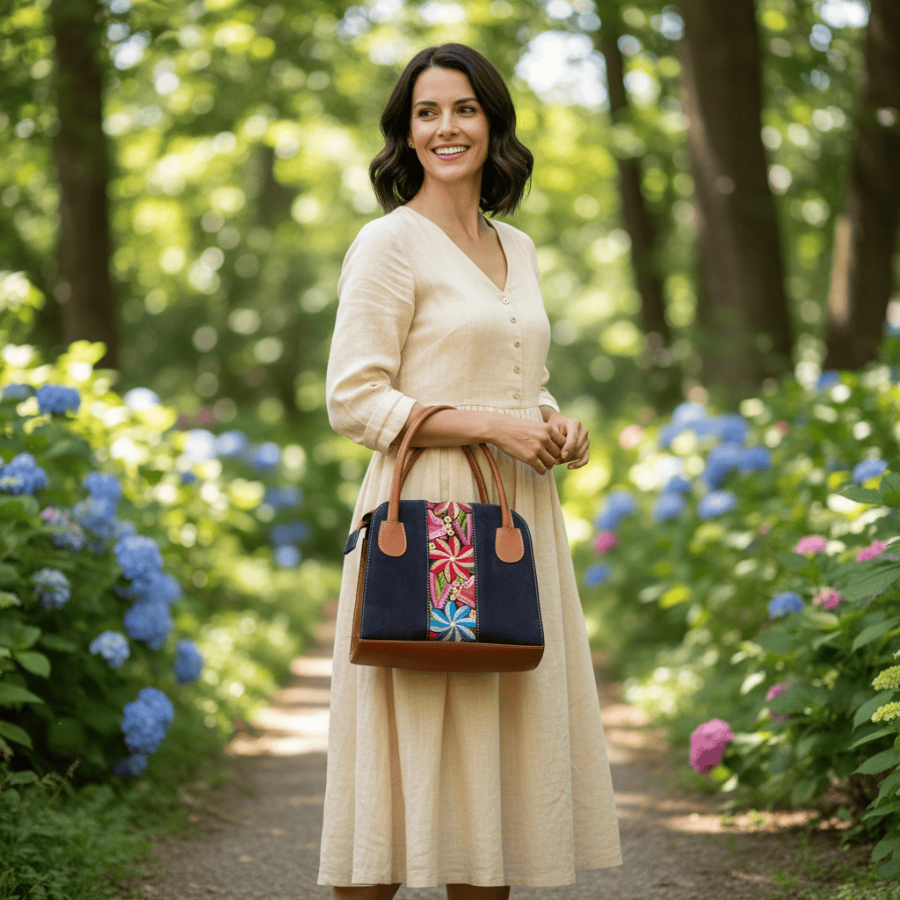 Alternative view of Embroidered Square Leather Purse - Case of One