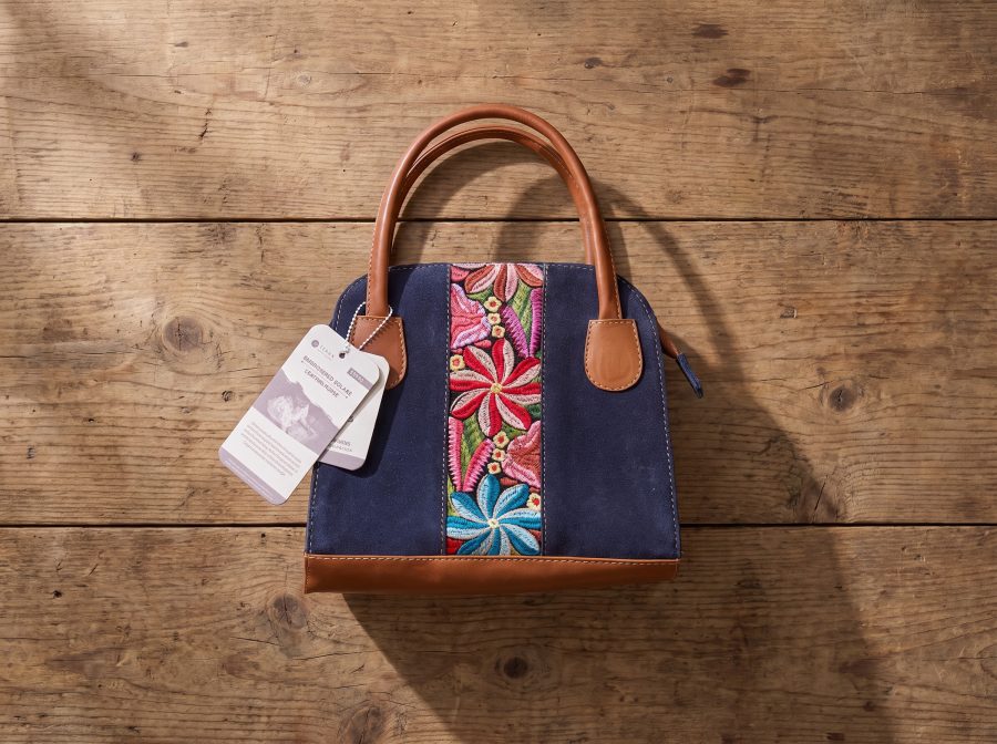 Embroidered Square Leather Purse - Case of One