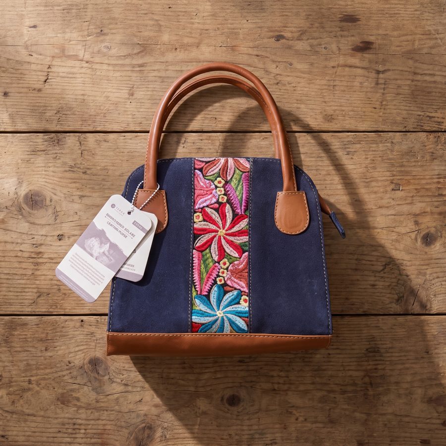 Embroidered Square Leather Purse - Case of One