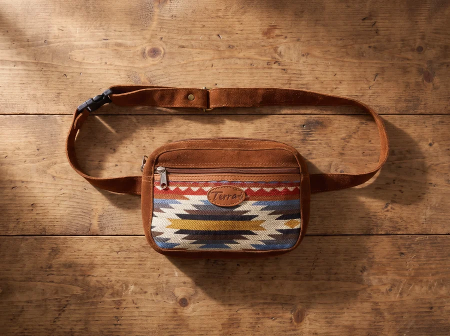 Belt Bag Suede Dual Zip Square - Case of Four