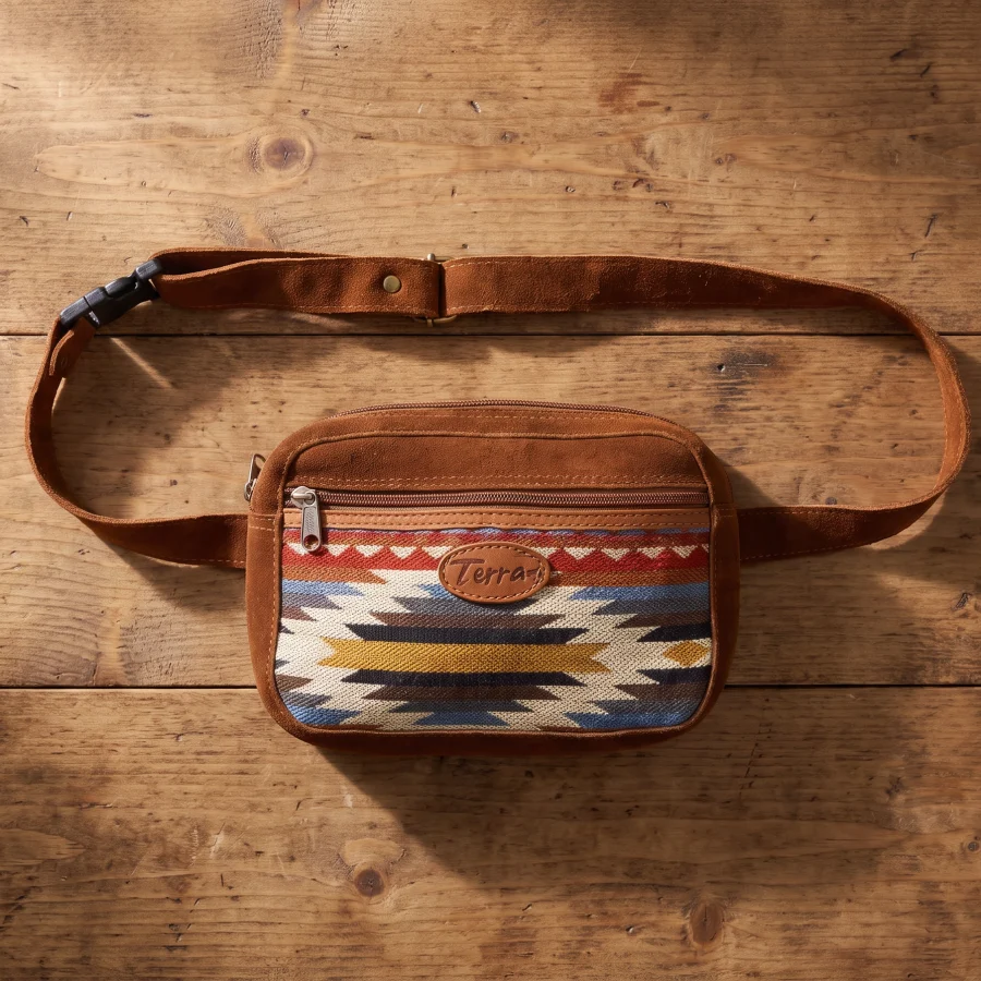 Belt Bag Suede Dual Zip Square - Case of Four