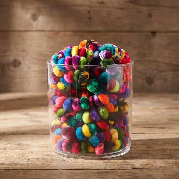 CANDY VASE – 1 UNIT – LOOMWEAVE PERUVIAN SCRUNCHIE