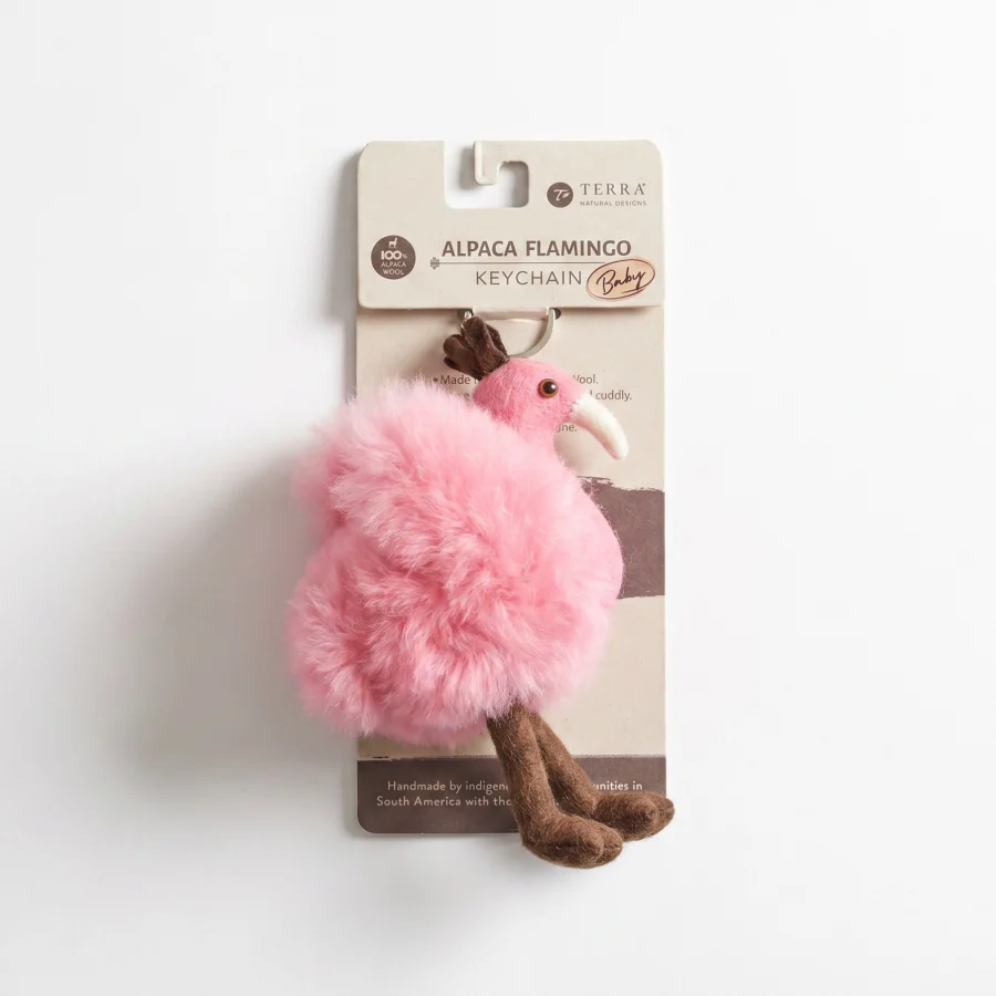 Alternative view of Alpaca Flamingo Keychain - Case of Four