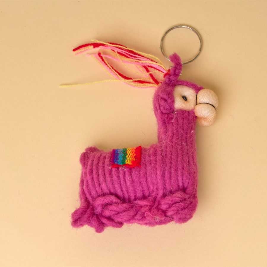 Alternative view of Wooly Llama Keychain - Case of Four