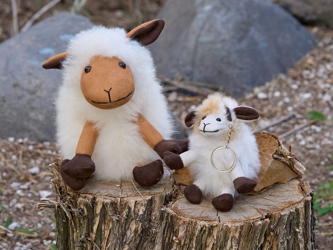 Alternative view of Alpaca Sheep Keychain - Case of Four
