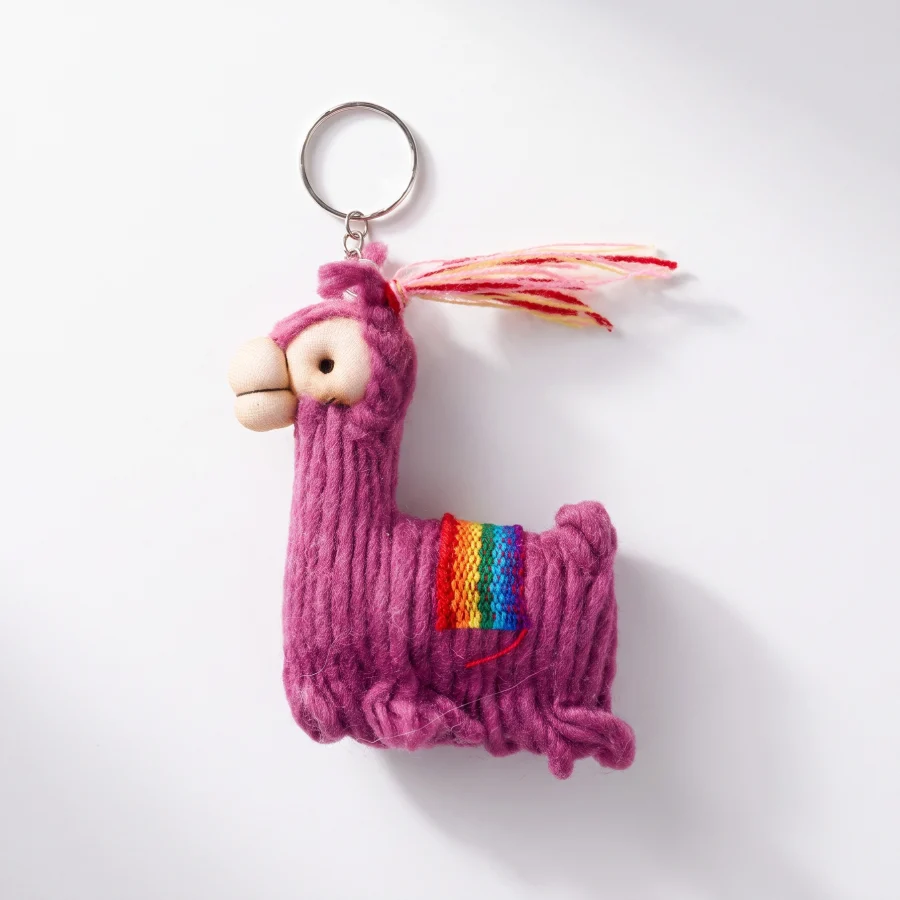 Alternative view of Wooly Llama Keychain - Case of Four