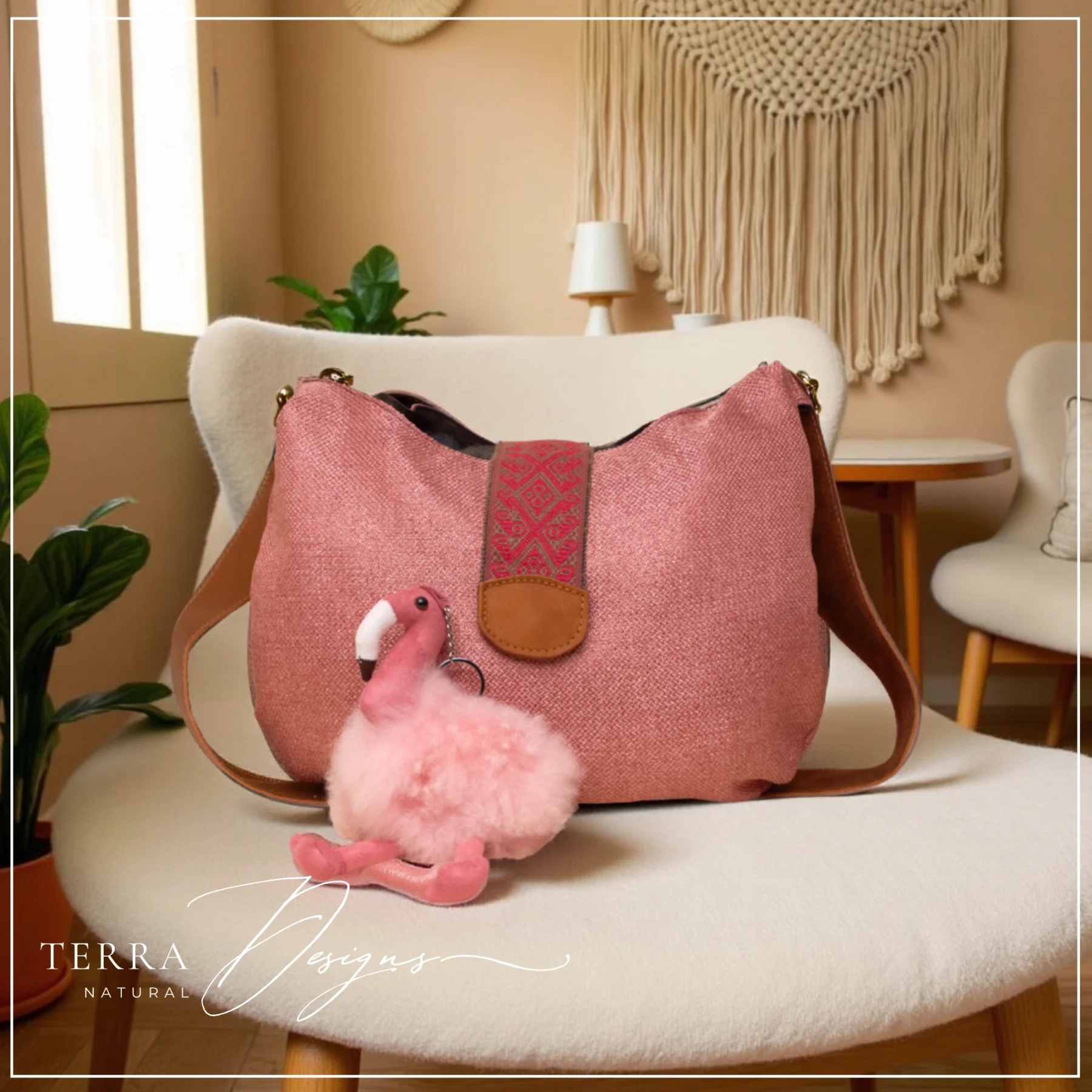 Alpaca Flamingo Keychain – Case of Four – Terra Natural Designs