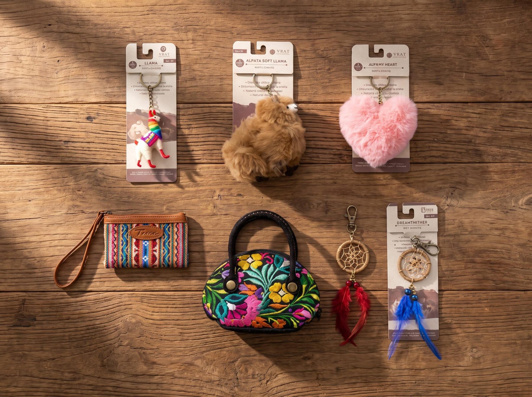 Alpaca Keychains + Small Leather – WITH DISPLAY-min