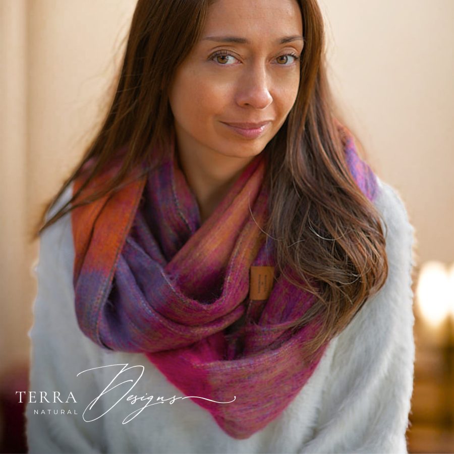 Alternative view of Winter Multicolor Infinity Scarf - Case of Four