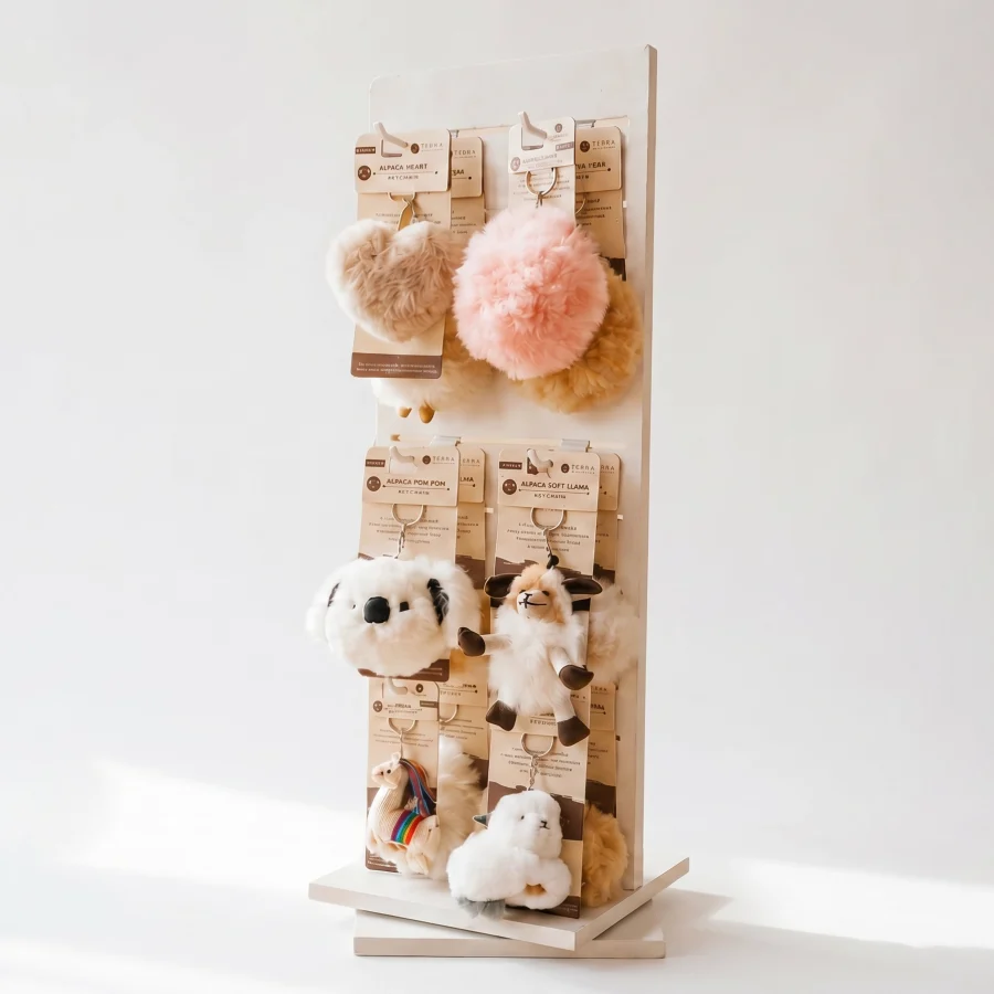 Alternative view of Alpaca Keychain Display
