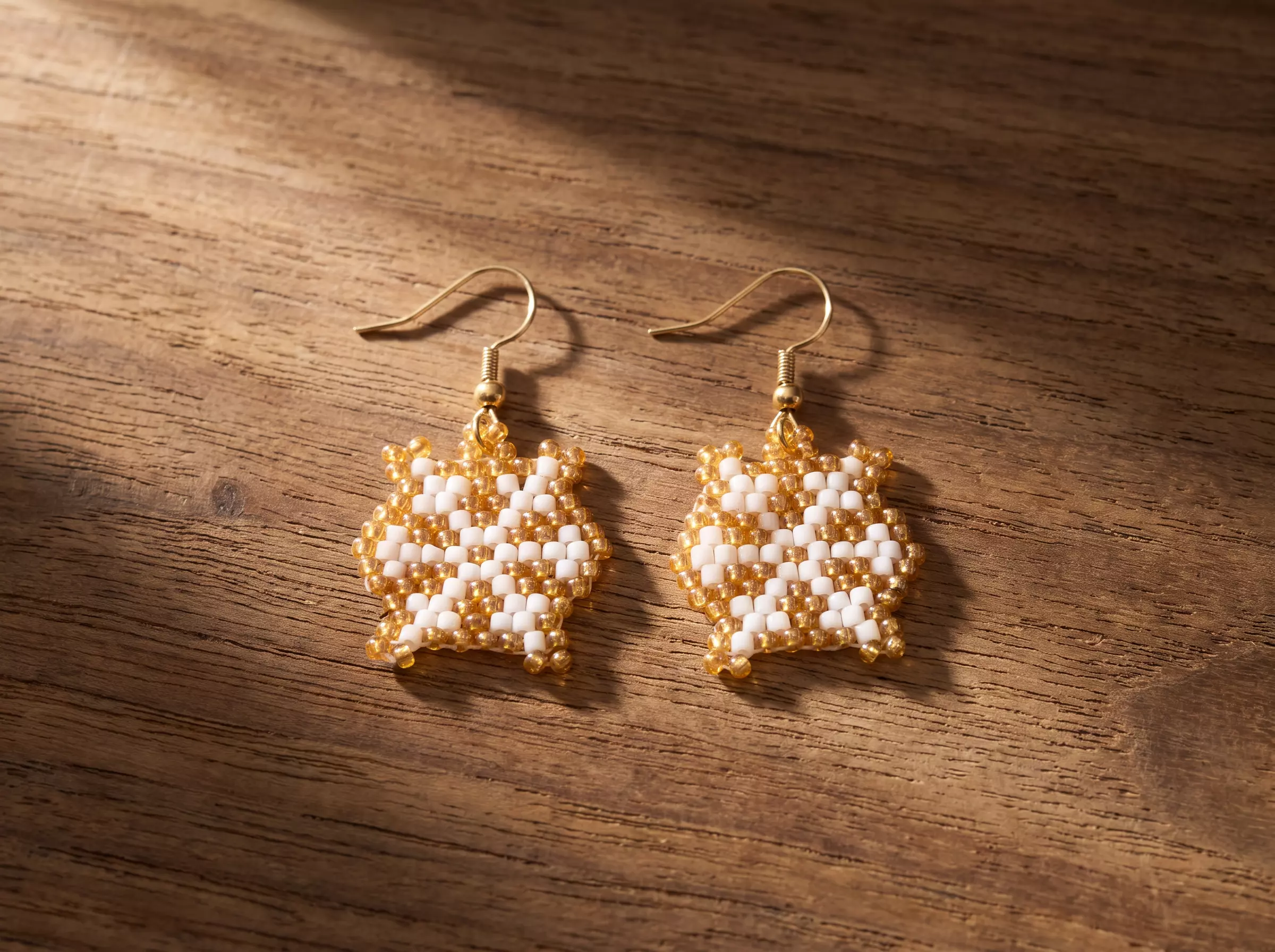 Beaded snowflake earrings
