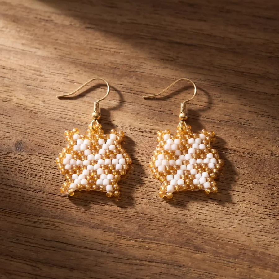 Medium Glass Beaded Earrings – Ombre Designs, Case of Four – view 13