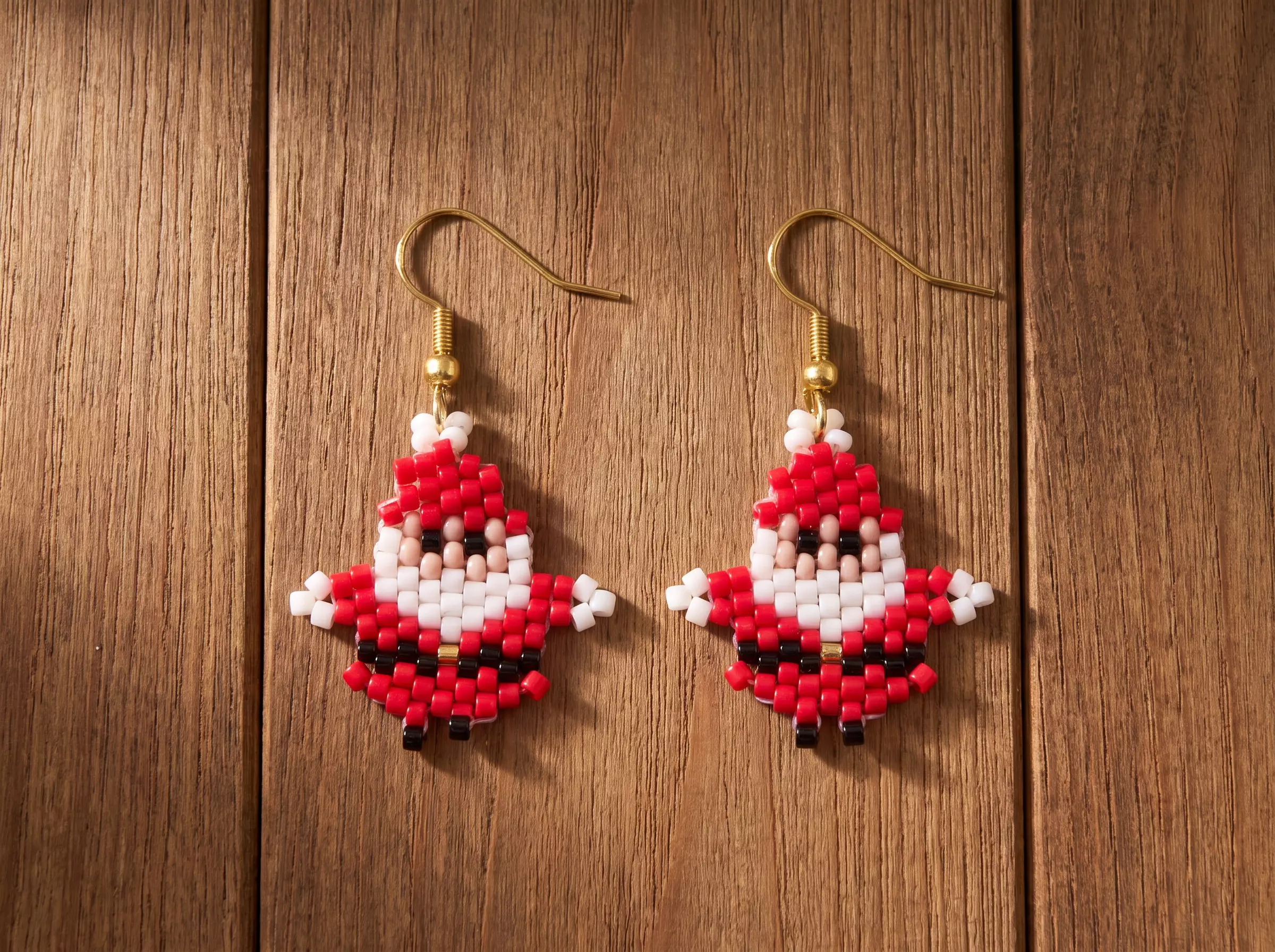 Beaded Santa earrings